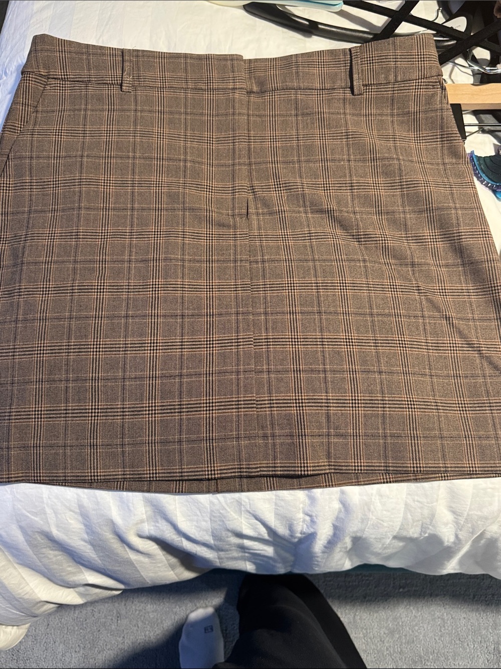 Rachel Zoe Brown Plaid Pencil Skirt